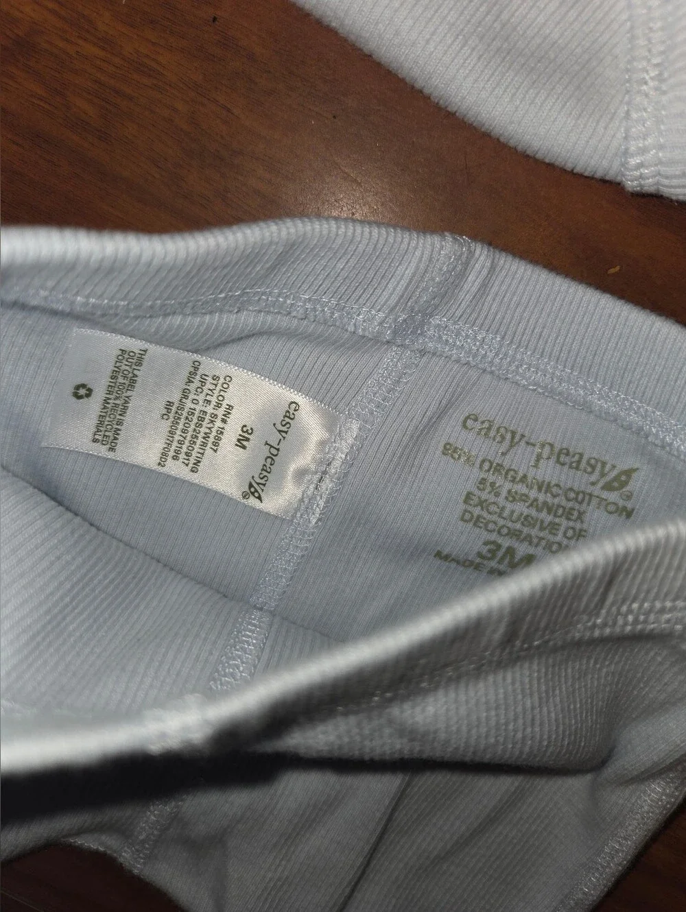 (2) Pairs Easy-Peasy Baby Organic Long Sleeve Bodysuit & Pants Size 3 Months